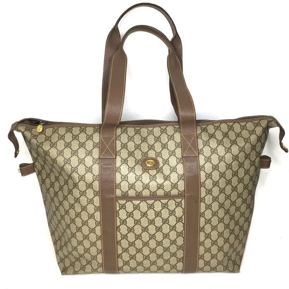 Gucci authentic brown monogram coated canvas XL tote bag - Picture 4 of 15